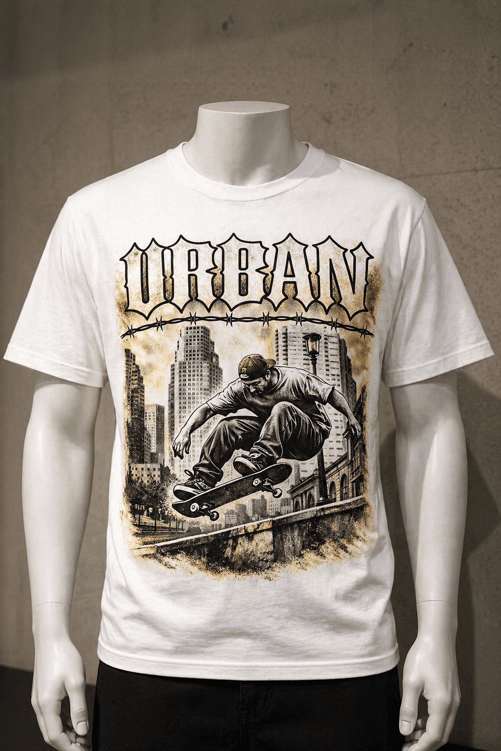 Camisa personalizada com arte urbana de skate